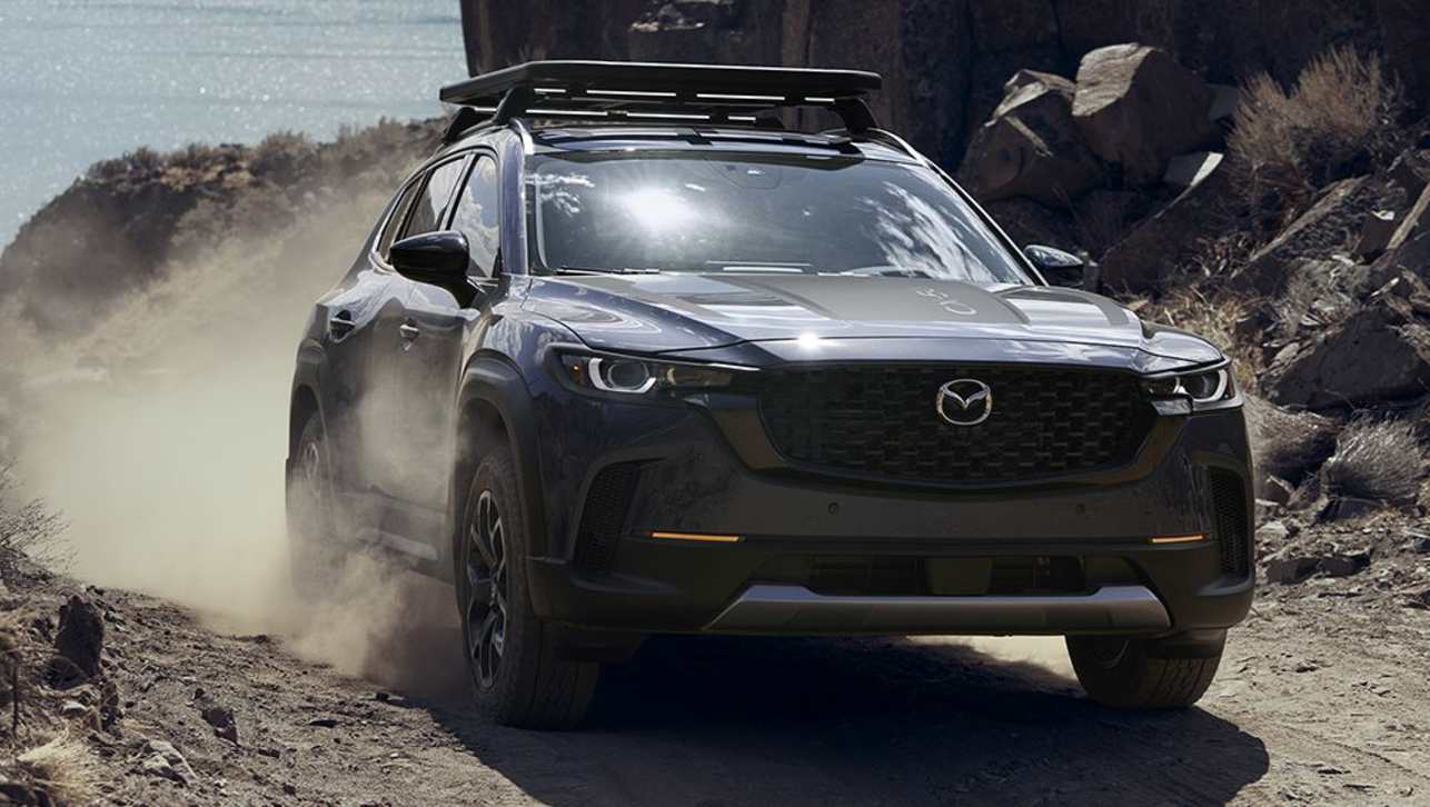The CX-50 is powered by either a 2.5-litre four-cylinder petrol engine, but Mazda has plans for an electrified version later.